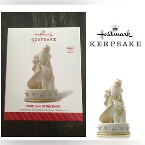 🆕HALLMARK KEEPSAKE - NWT - 2014 - STROLLING IN THE SNOW - SANTA BEAR ORNAMENT